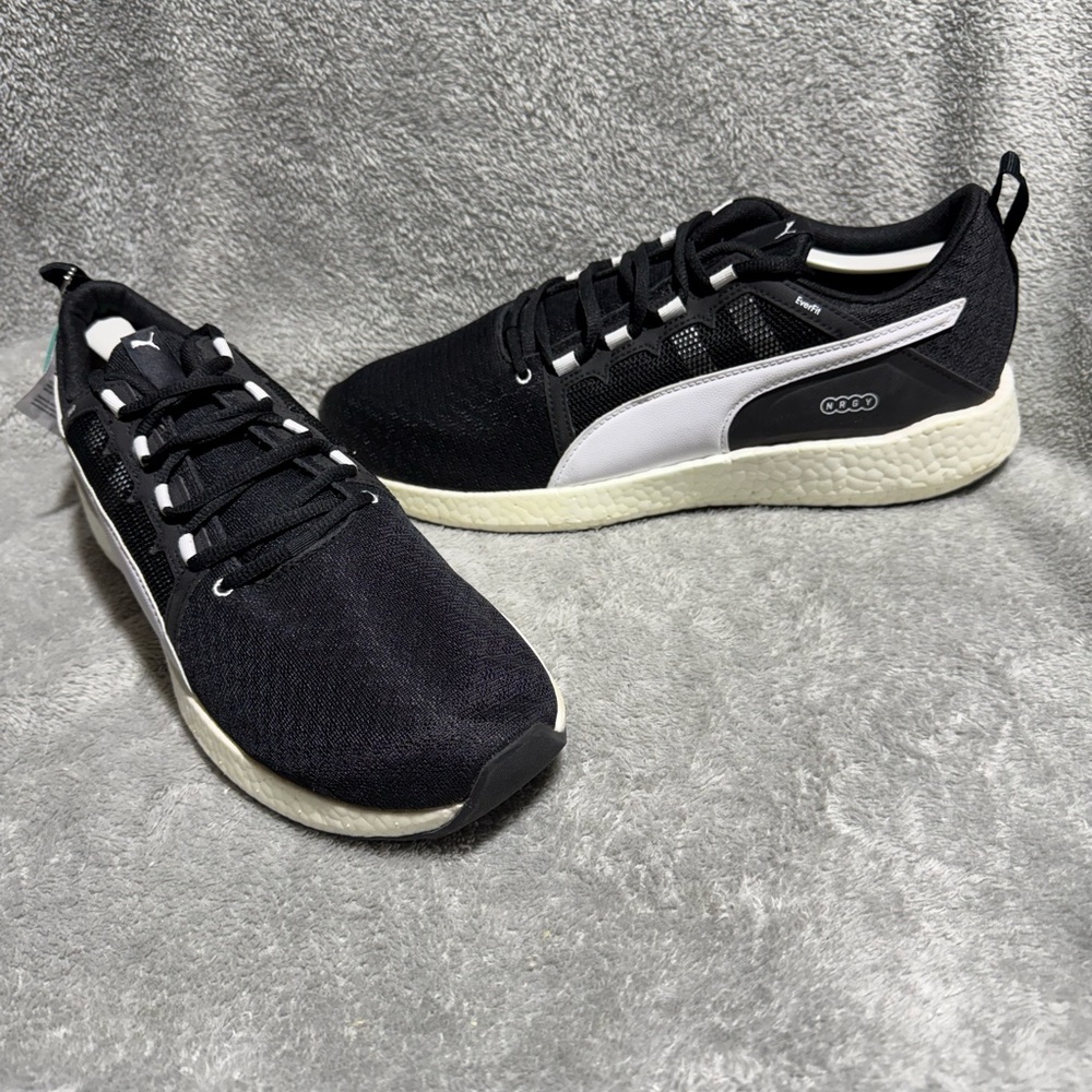 New Puma Men's Nrgy Neko Turbo, Black Athletic Sneakers, Size 12 US